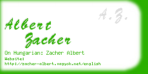 albert zacher business card